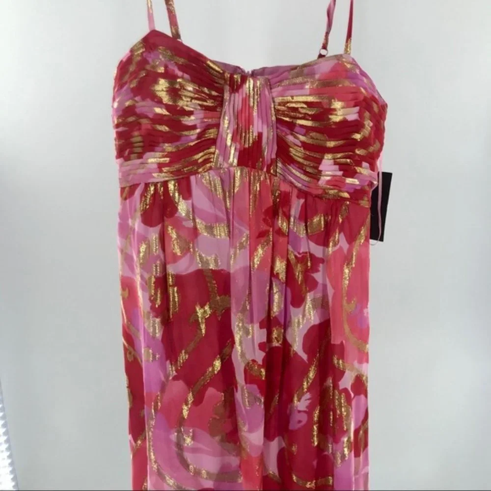 Red/Pink/Gold Oleg Cassini Dress NWT sz 8 - Picture 7 of 12